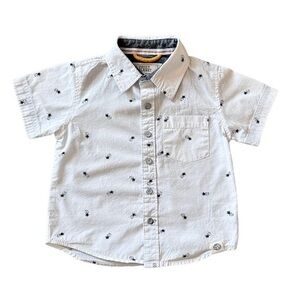 Free Planet 2T pineapple white black button up collared shirt summer beach
